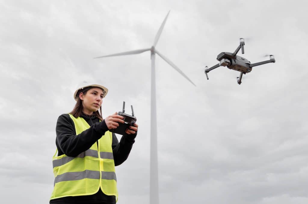 supervisión dron energía eólica